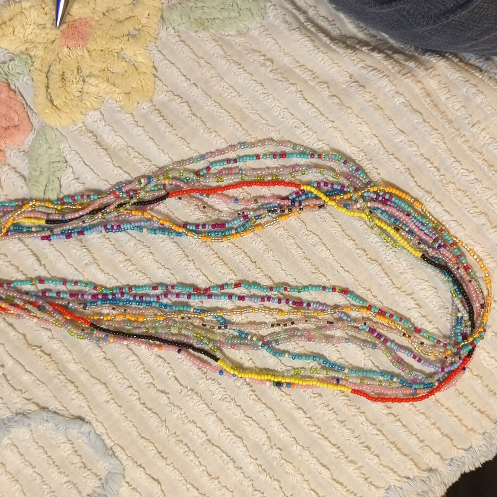 32" SEED BEADS WAIST JEWELRY 10 STRANDS